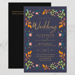 PRESUPUESTO Jardín moderno hojas boda Invitación A