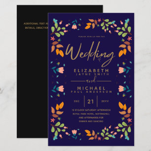PRESUPUESTO Jardín moderno hojas boda Invitación A