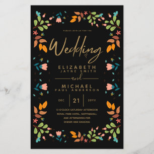 PRESUPUESTO Jardín moderno hojas boda Invitación A
