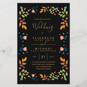 PRESUPUESTO Jardín moderno hojas boda Invitación A