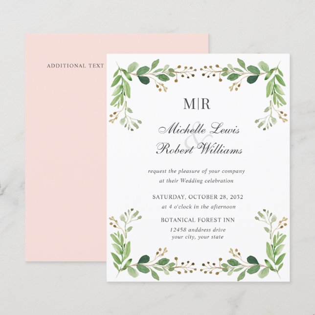 PRESUPUESTO Las hojas verdes de la boda de primave (Anverso / Reverso)