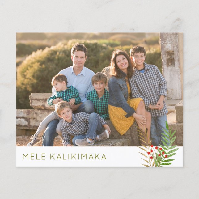 Presupuesto MELE KALIKIMAKA deja tarjeta fotográfi (Anverso)