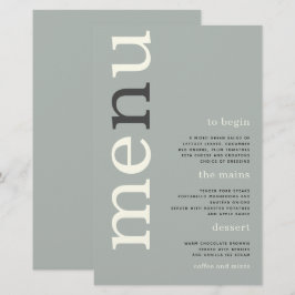 PRESUPUESTO Menú Boda de tipografía de marfil de s