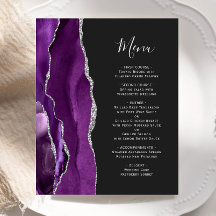 Presupuesto Menú de Boda Morado Plata Ágata Oscuro