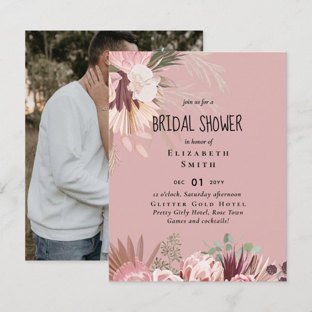 PRESUPUESTO Pampas Invitación a la ducha de novias (Anverso / Reverso)