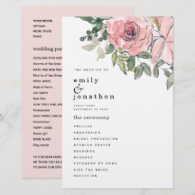 PRESUPUESTO Programa Rubor Pink Florals Wedding