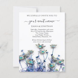 Presupuesto QR CÓDIGO Floral Meadow Azul Gris