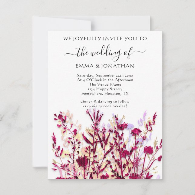 Presupuesto QR CÓDIGO Floral Meadow blanco Marsala (Anverso)