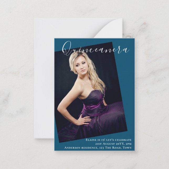 PRESUPUESTO Quinceañera INVITACIÓN Anuncio de Foto (Anverso)