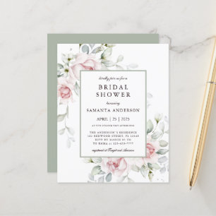 Presupuesto romántico   Floral Bridal Shower Flyer