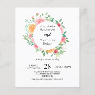 Presupuesto/Rosas - Invitación a la boda. Flyer