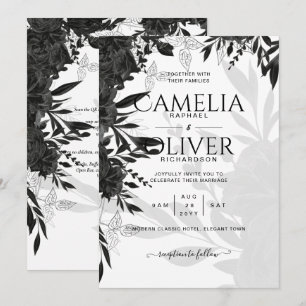 PRESUPUESTO Rosas negros Elegante invitación a la 