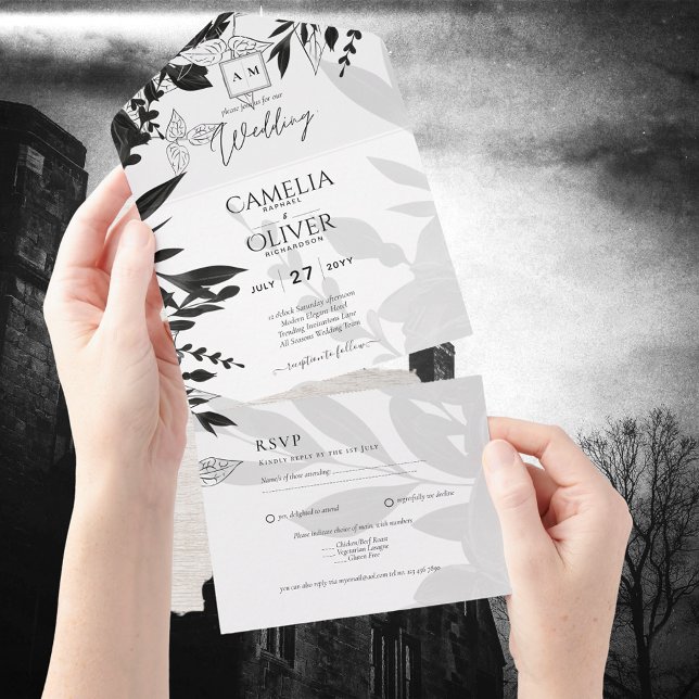 PRESUPUESTO Rosas negros Elegante invitación a la  (Subido por el creador)