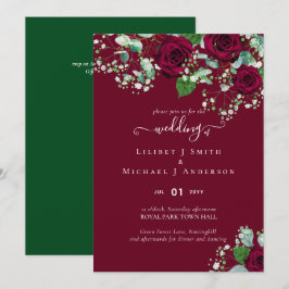PRESUPUESTO Rosas Rojas Borgoñas BODA Gypsophila