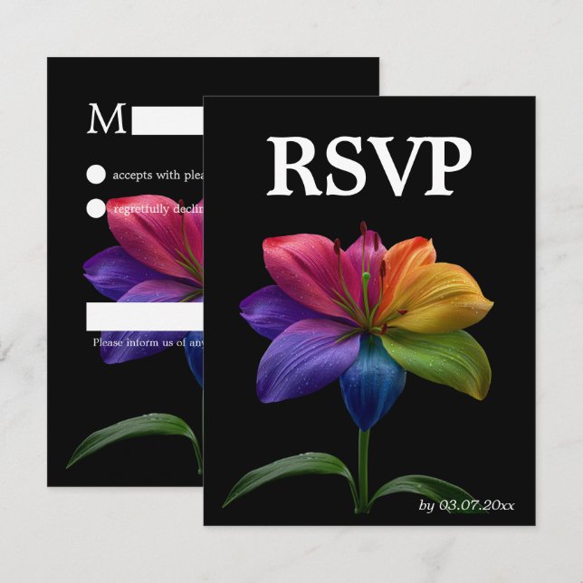 🌈 Presupuesto RSVP Technicolor Amor  (Anverso / Reverso)