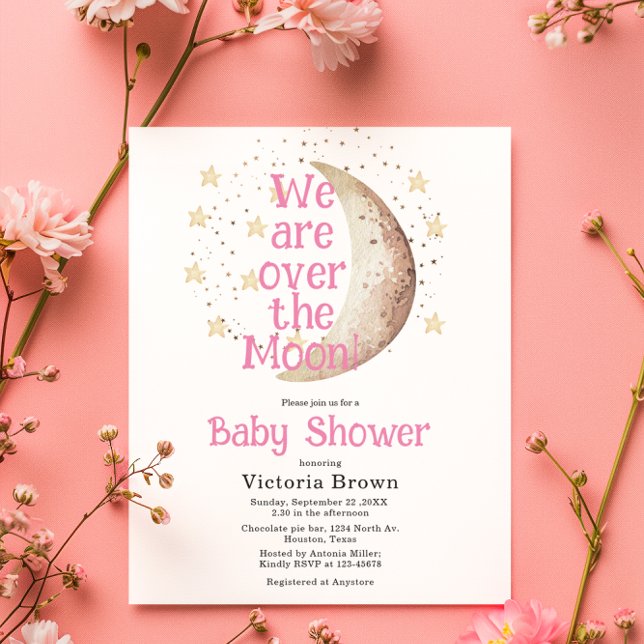 Presupuesto sobre la tarjeta Baby Shower del Chica (Subido por el creador)