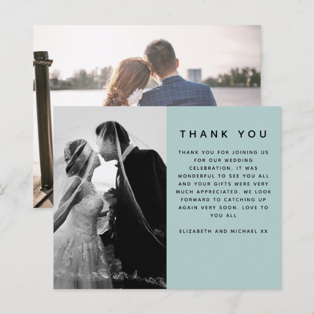 Presupuesto Tarjeta de agradecimiento de boda Foto (Anverso / Reverso)