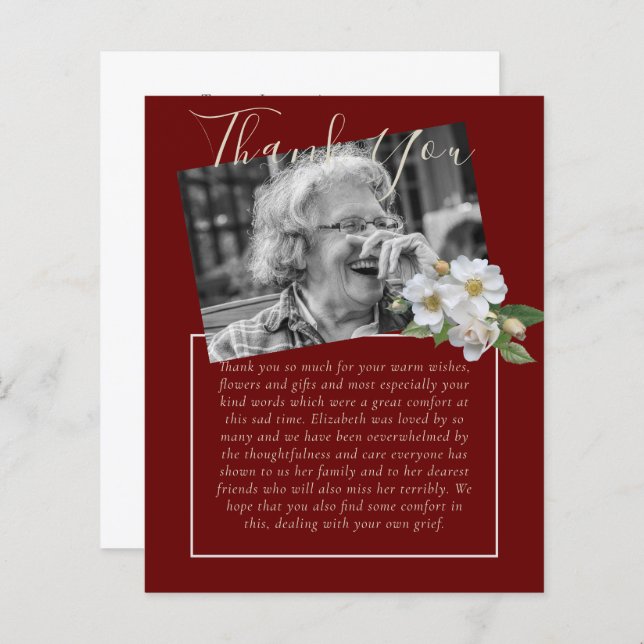 PRESUPUESTO Tarjeta de agradecimiento Funeral Recu (Anverso / Reverso)