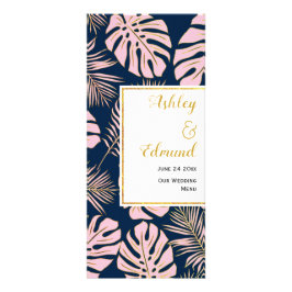 PRESUPUESTO Tarjeta de menú rosa tropical, azul ma