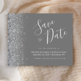 Presupuesto Tarjeta Gris Plateado Glitter Boda Gua