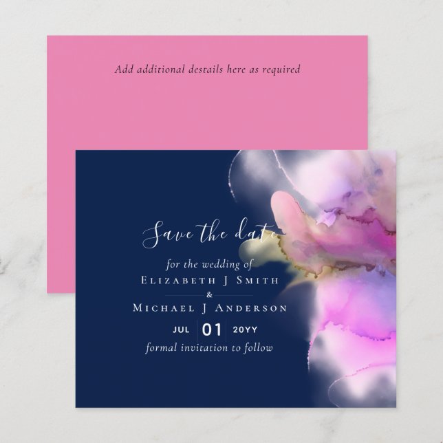 PRESUPUESTO Tarjetas de "Save the Date" abstractas (Anverso / Reverso)