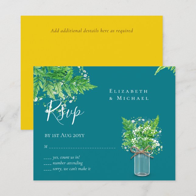 PRESUPUESTO Verde Silvestre RSVP Hojas de Helecho (Anverso / Reverso)