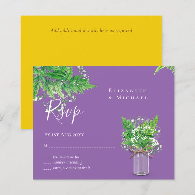 PRESUPUESTO Verde Silvestre RSVP Hojas de Helecho (Anverso / Reverso)