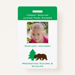 Pretende una tarjeta de guardaparques para niños p