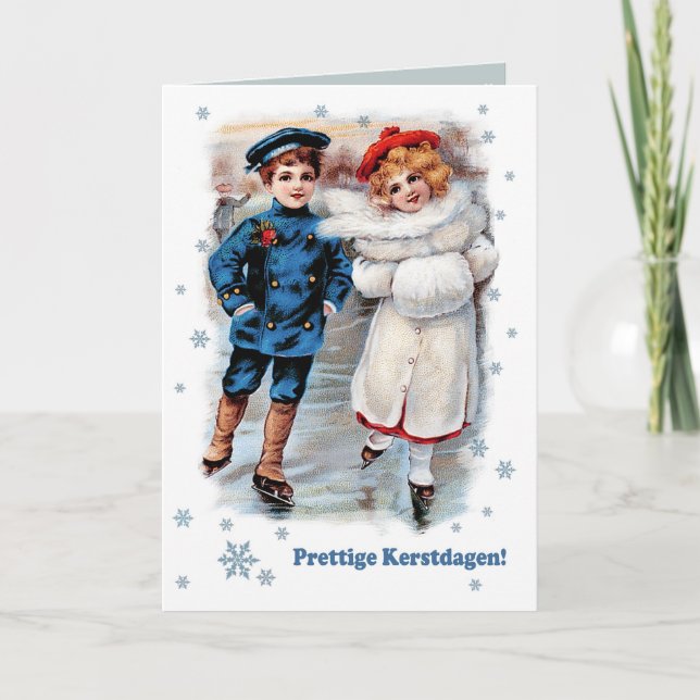 Prettige Kerstdagen. Tarjeta de navidades en holan (Anverso)