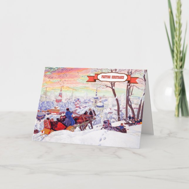 Prettige Kerstdagen. Tarjetas de navidad en holand (Anverso)