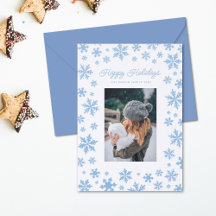 Pretty Blue Stamped Snowfall Holiday