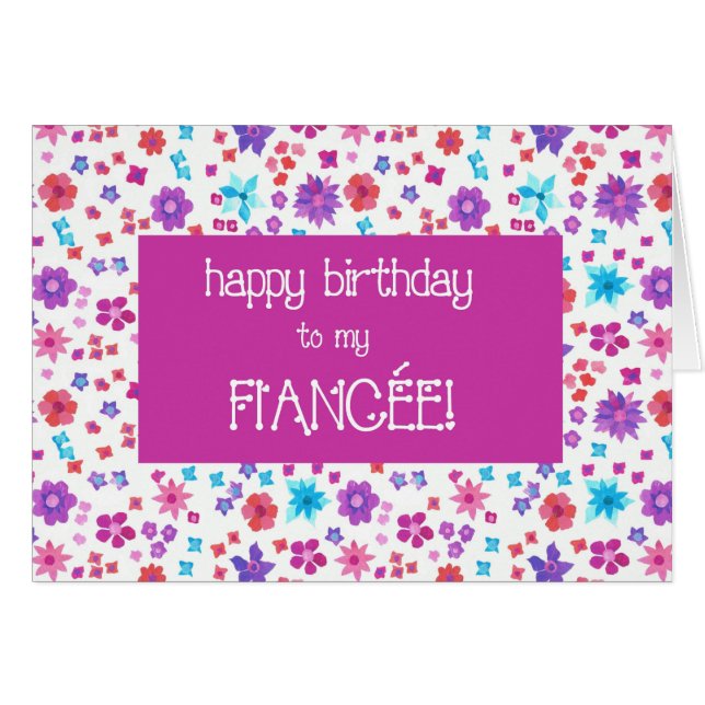 Pretty Ditsy Floral For Fiancee Birthday (Anverso (Horizontal))