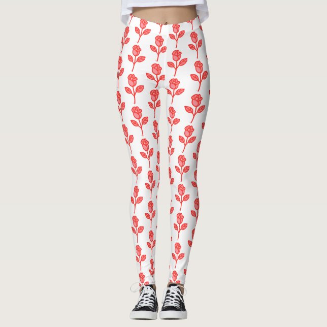 Pretty Pink Roses Trendy Leggings (Anverso)