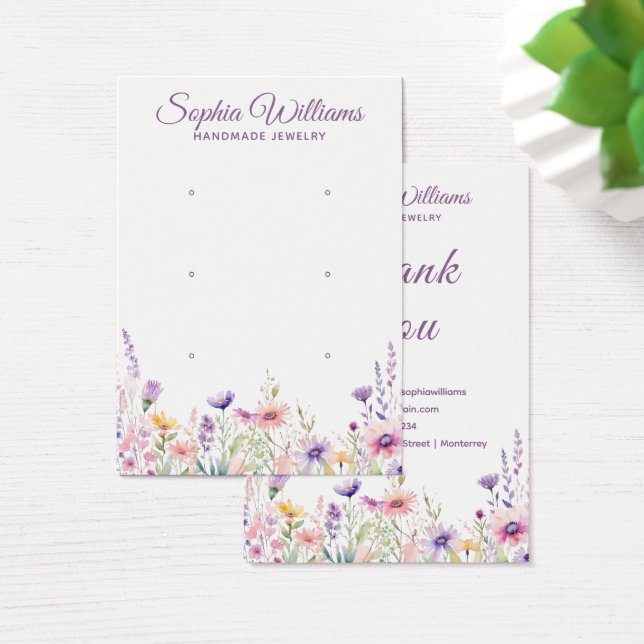 Pretty Wildflower Three Pairs Earring Display Card (Escritorio)