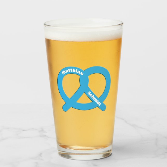 Pretzel Azul y Blanco Divertido Brezel Oktoberfest (Anverso (lleno))