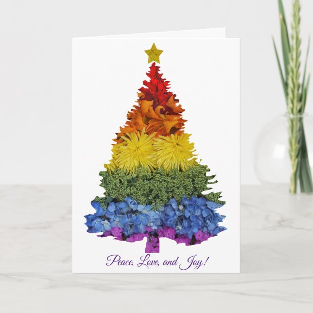 Pride Flores Árbol de Navidad Tarjeta de felicitac (Anverso)