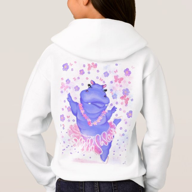 Prima Ballerina Hippo Funny Hoodie (Reverso)