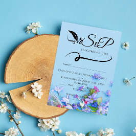 Primavera Azul Boda Minimalista manuscrita RSVP