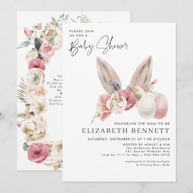 Primavera | Baby Shower de Pascua (Anverso / Reverso)