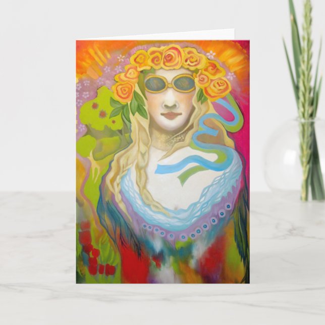 "Primavera, bebé!" Tarjeta de felicitación en (Anverso)