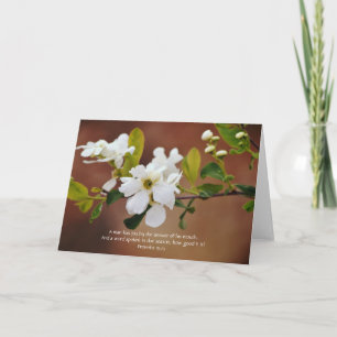 Primavera Blossoms Escritura Nota Tarjeta Proverbi