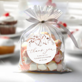 Primavera Boda gracias Pegatina Gilded Watercolor