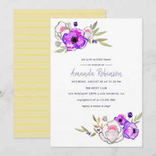 Primavera Bridal Shower acuarela floral Invitación
