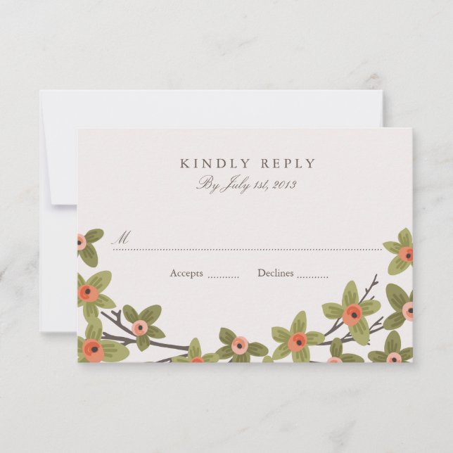 Primavera Buds Wedding RSVP (Anverso)