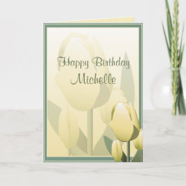 Primavera de cumpleaños Tulipanes Amarillo tarjeta