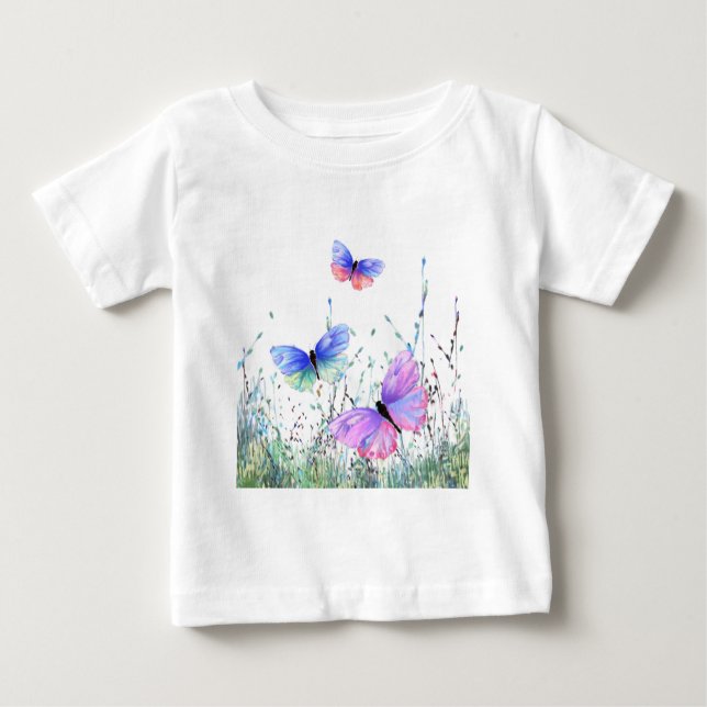 Primavera de la camiseta del bebé mariposa (Anverso)