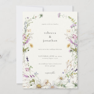 Primavera de la invitación a la boda de flores sil