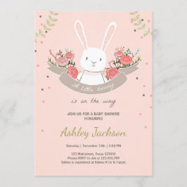 Primavera del conejo de la invitación de Baby