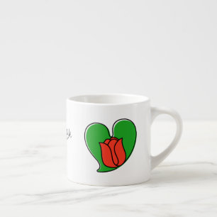 Primavera en amor - Taza de espresso de tulipanes