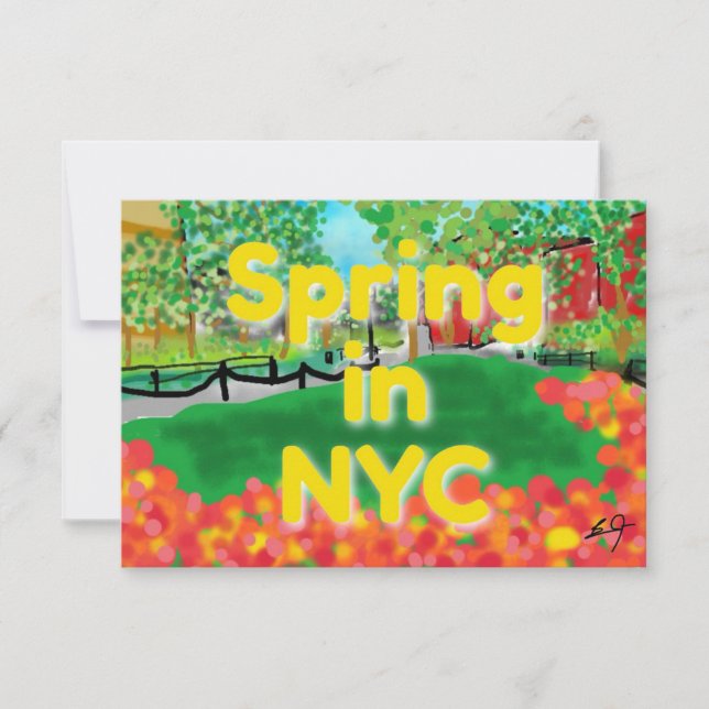 Primavera en Nueva York Tarjeta de agradecimiento (Anverso)